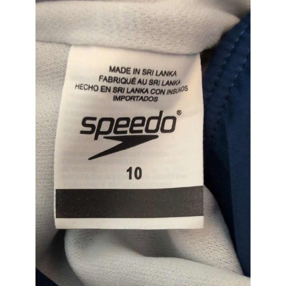 NWT Speedo Girl's Blue Swimsuit One Piece Infinity Splice Thick Strap - Size 10 - Picture 9 of 12